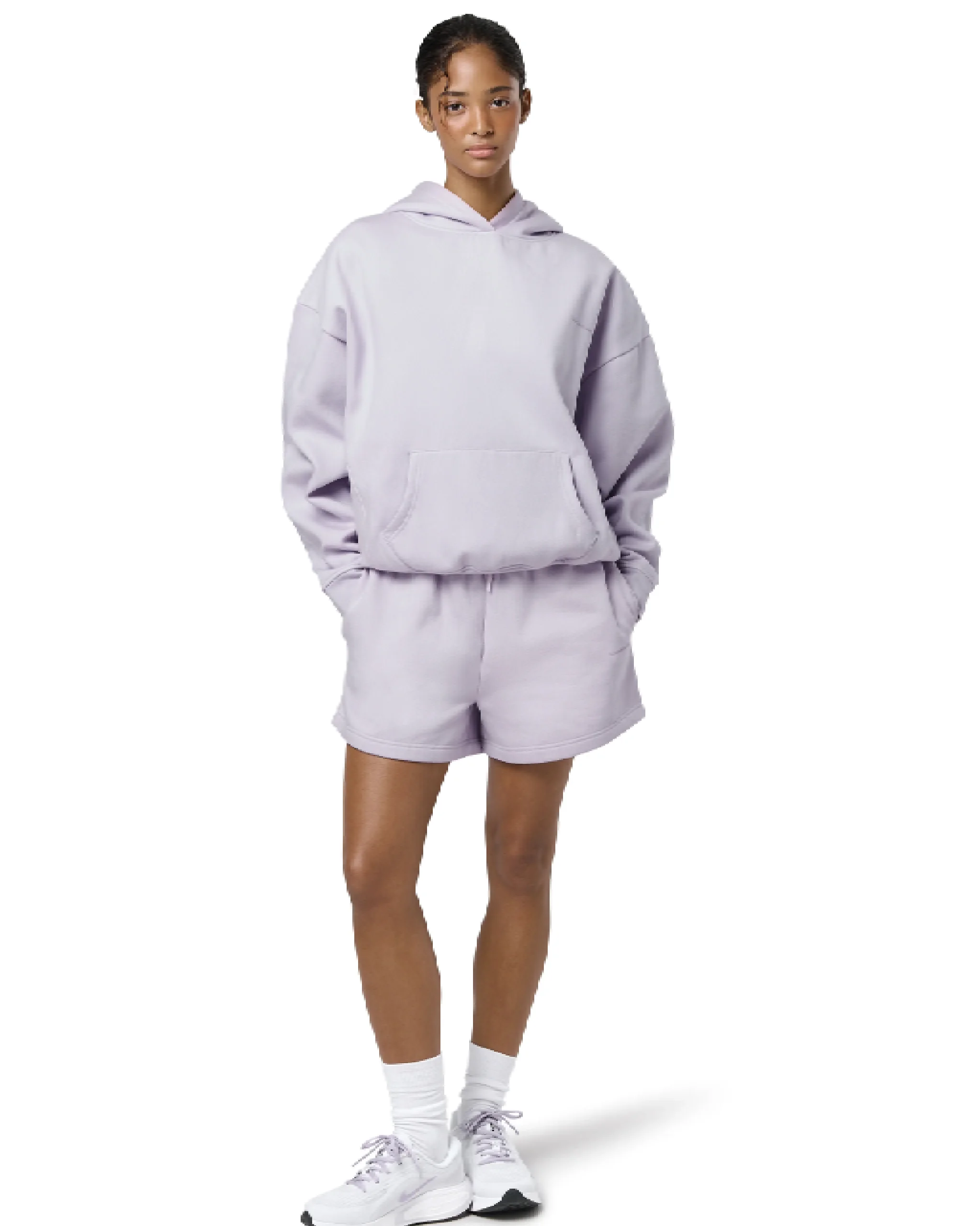 Hoodie in purple color front side