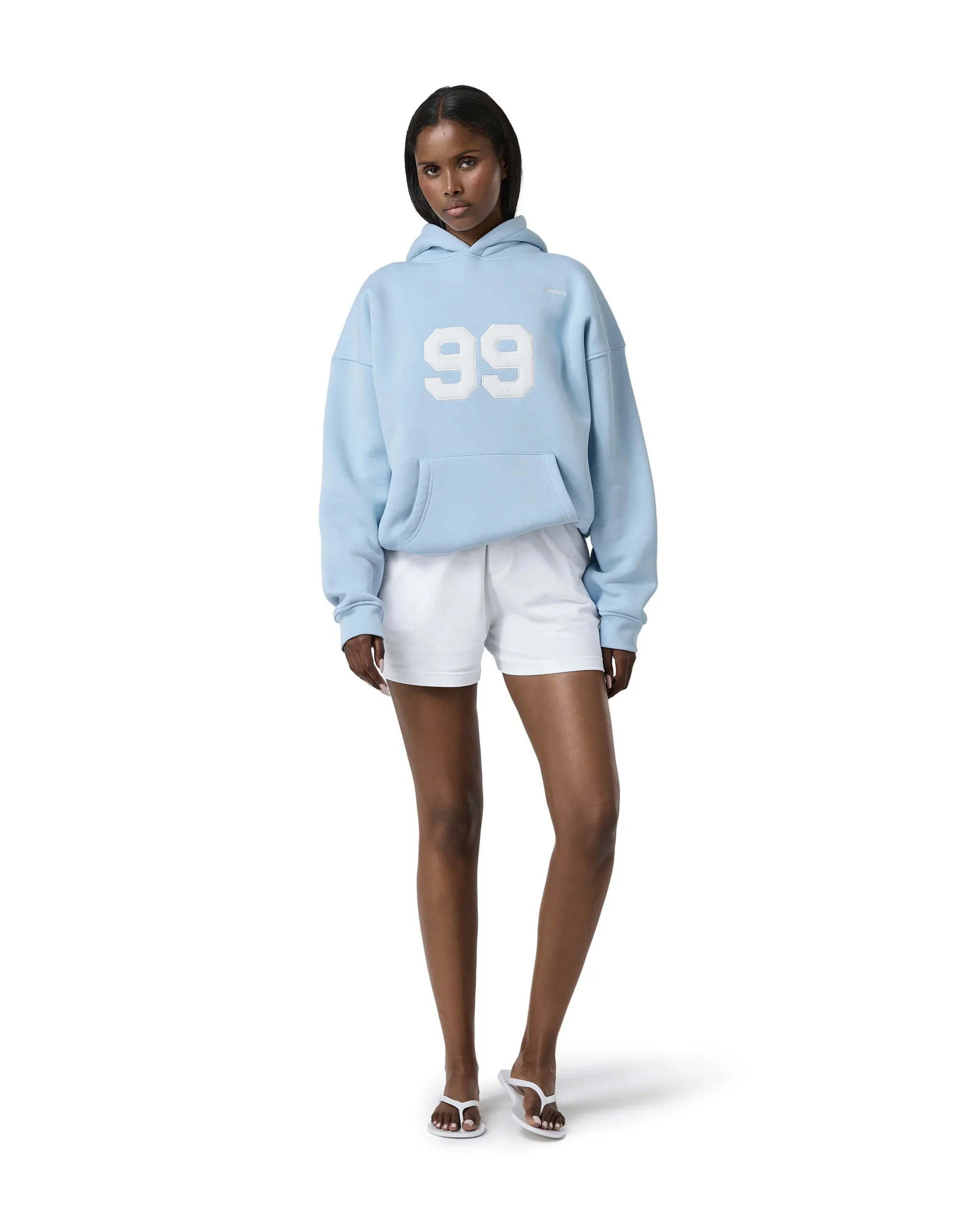 Hoodie in blue color front side