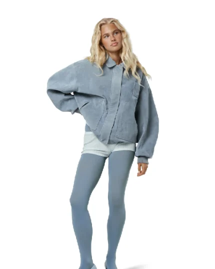 jacket in blue color front side