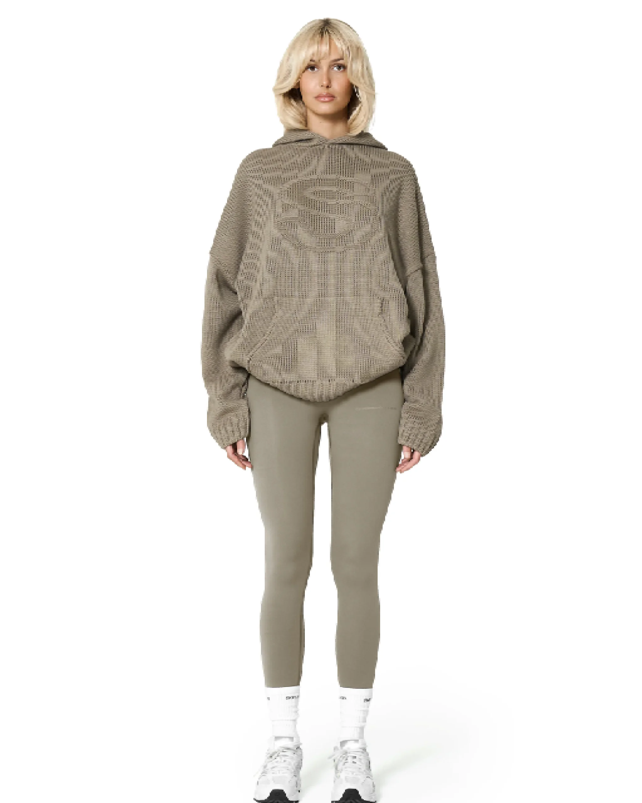 Hoodie in brown color front side