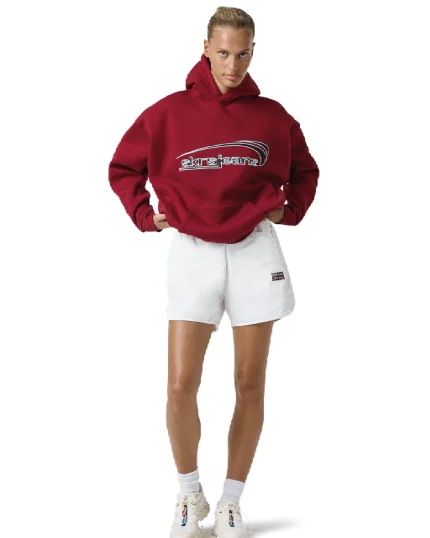 Hoodie in red color front side